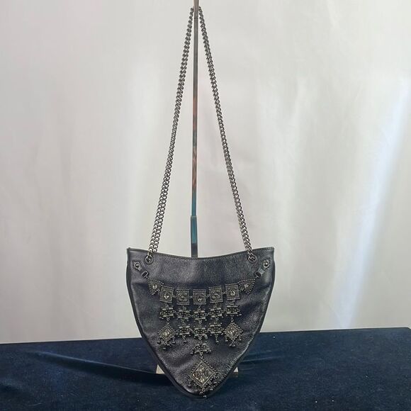 Giuseppe Zanotti Black Mini Beaded Chain Strap Bag